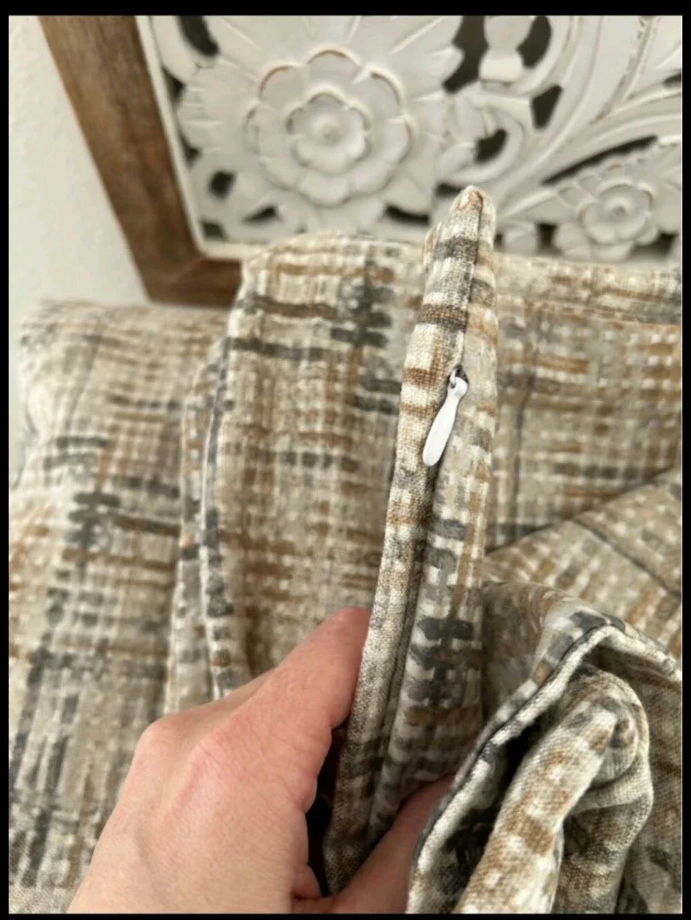 Casaluna Heavyweight Linen Blend Duvet Cover and Sham Set Linen grid New